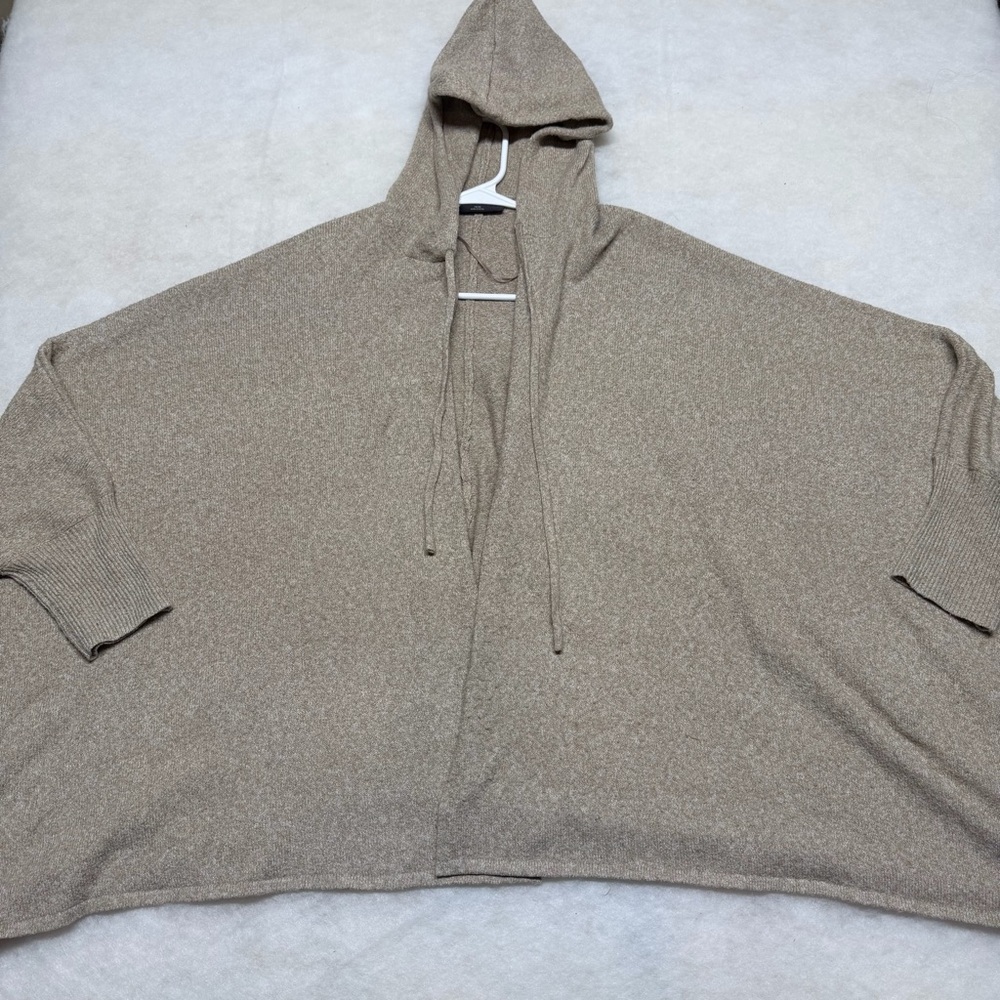 Lane Bryant Womens Size 14 20 Tan Hooded Hoodie Pullover Sweater
